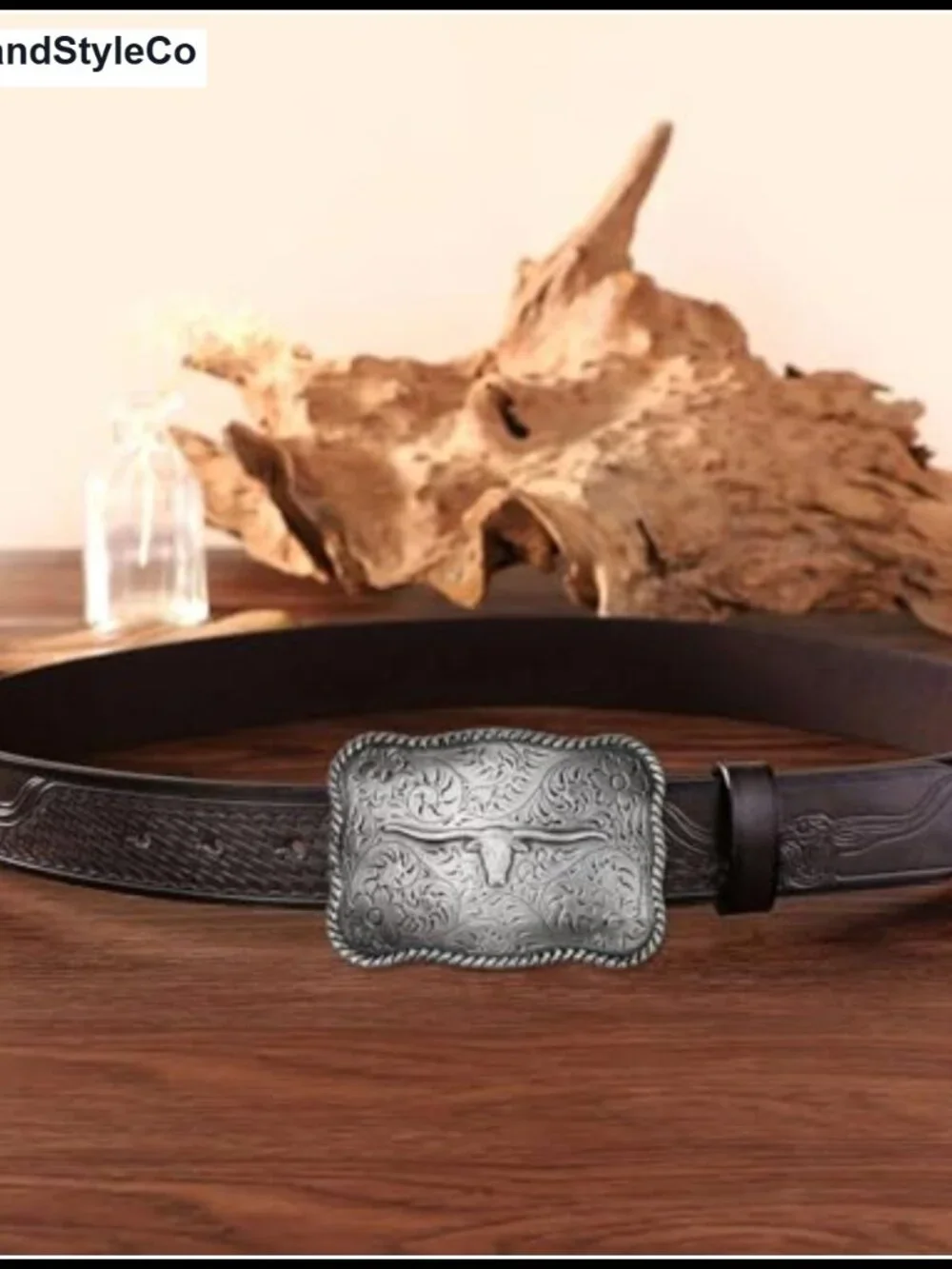 Western Cowboy Belt Buckle - Longhorn Rodeo Texas Antique Style Zinc Alloy